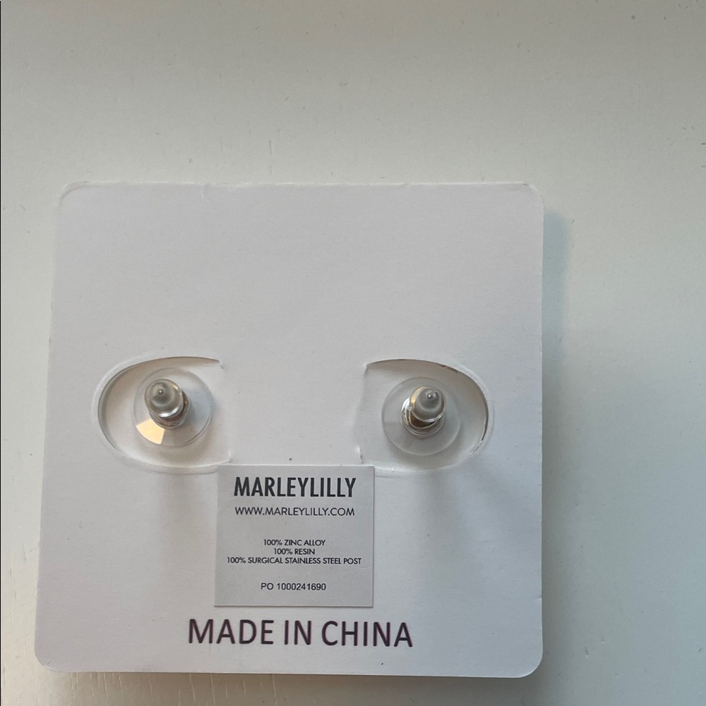 NWT! Marleylilly Pink Flower Earrings - Picture 2 of 2